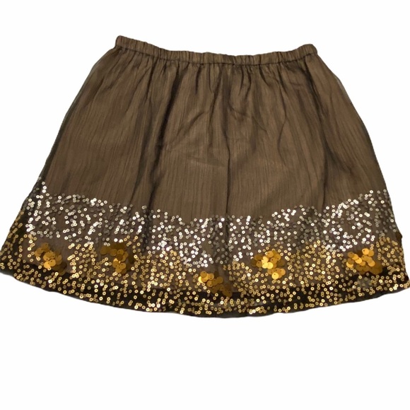 Umgee brown miniskirt silver gold‎ sequins small - Picture 2 of 10